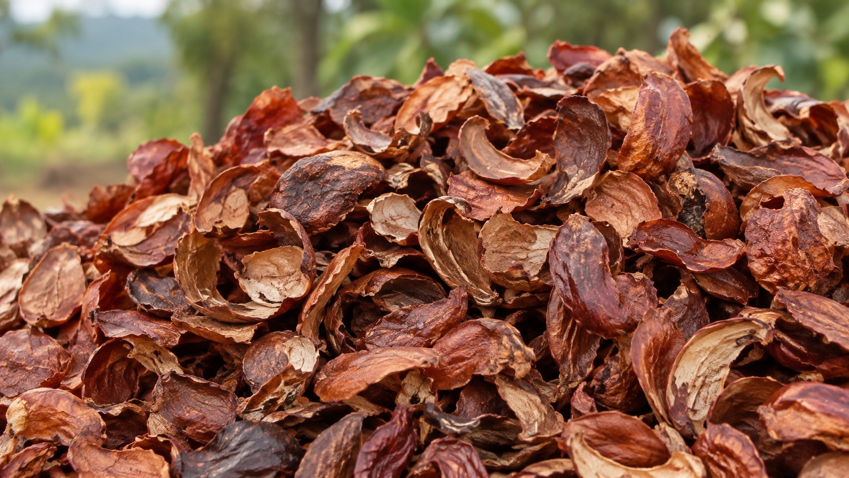 Illustration of cashew husk
